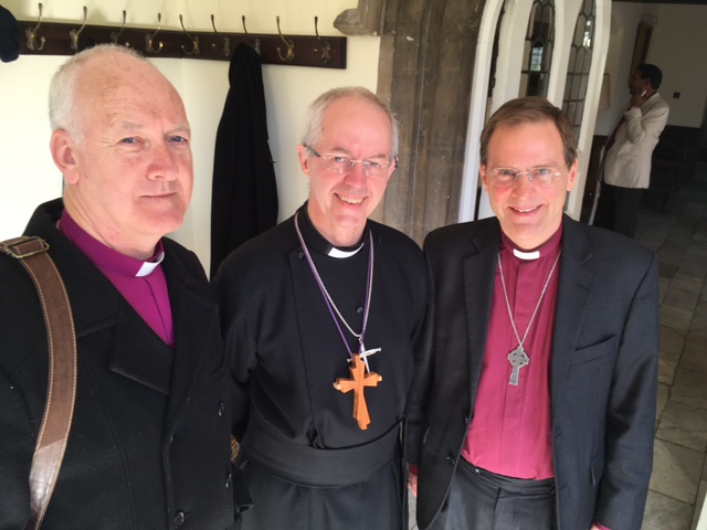 Bishop Nick with the Archbishop of Canterbury and the Bishop of Bradford