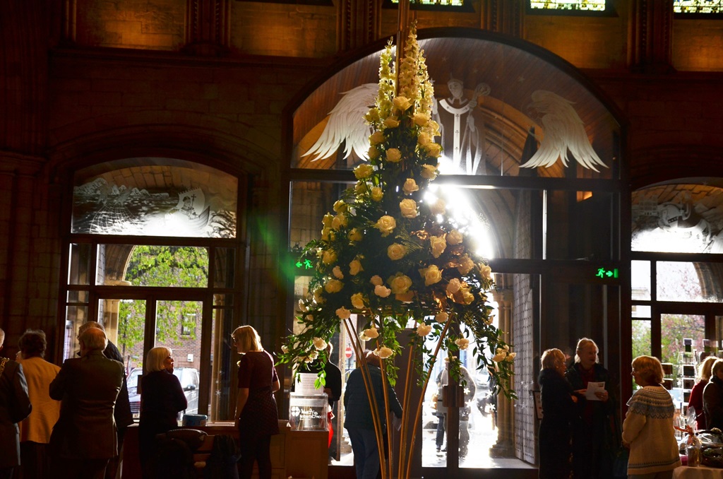 Flowers in cathedral