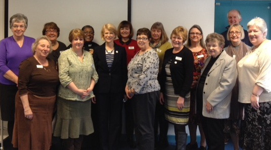 Bev Jullien with new trustees of the Mothers' Union in West Yorkshire