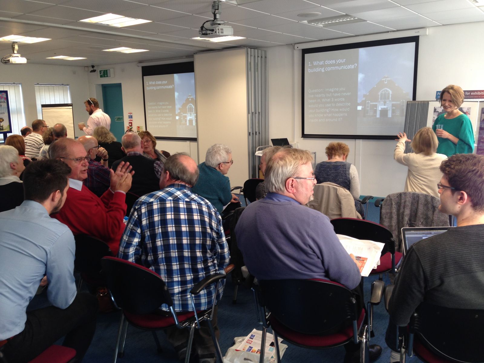 Attendees of the session in mid-discussion