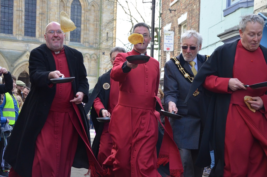 Pancake racing at Ripon