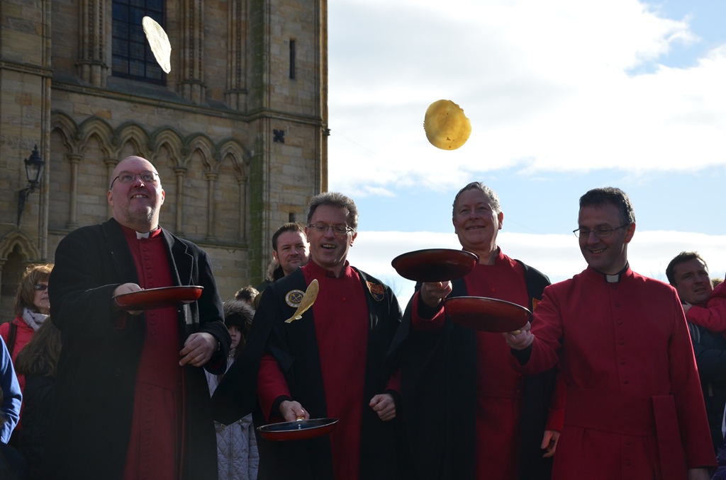 Practising pancake tossing