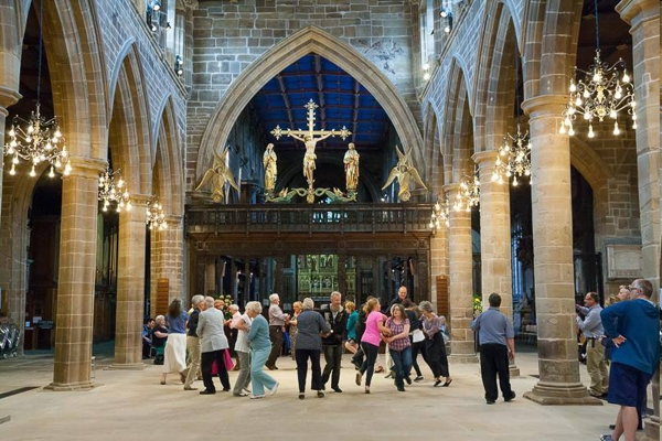 Dancing without aisles in Wakefield Cathedral