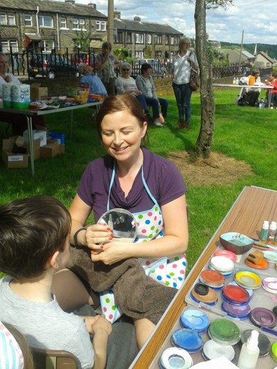 Face painting at The Big Picnic in Lindley, Huddersfield