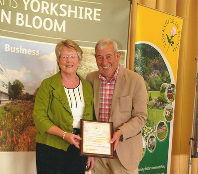 Carol Pearson presented with gold at Yorkshire in Bloom