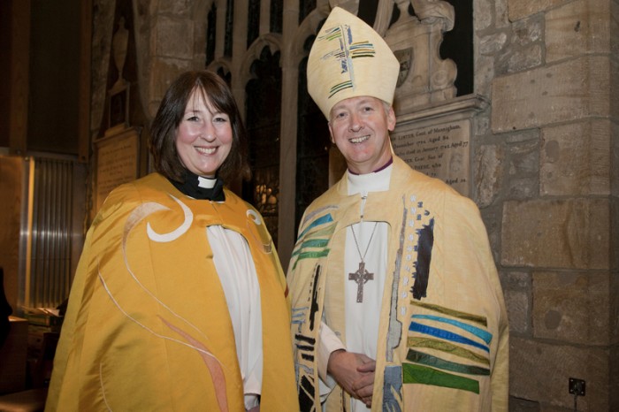 Canon Mandy Coutts with Bishop Nick