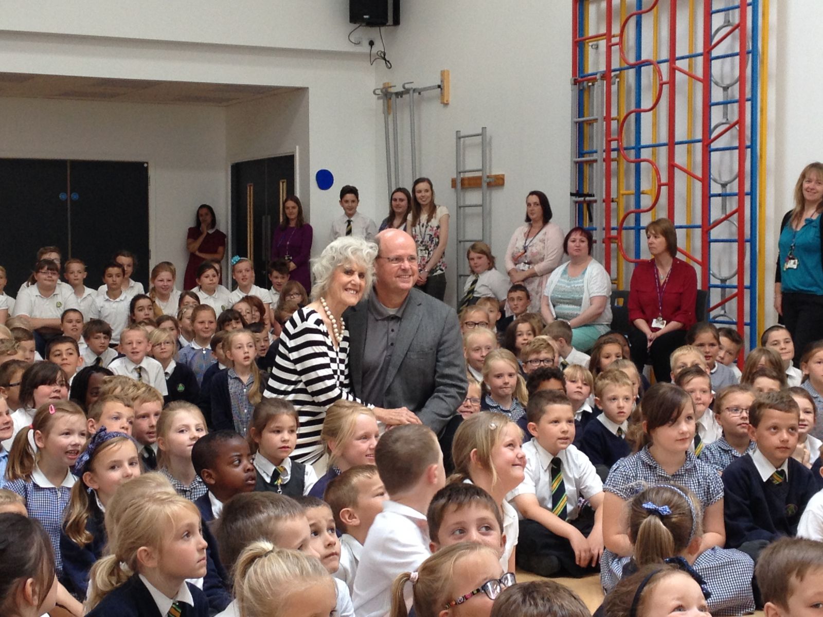 Taylor and his aunt Mary visiting Barnsley Horizon Community College and Holy Trinity