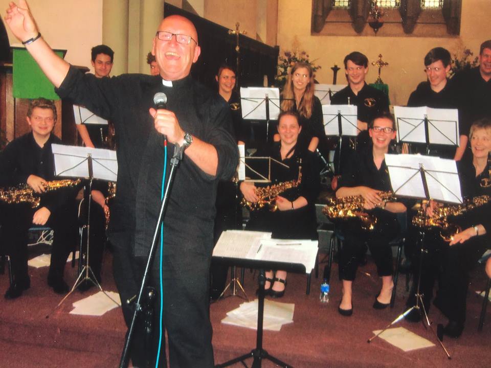 Revd Stephen Rochell singing as part of the Dewsbury Music Centre in Roberttown