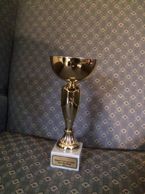 The priests' trophy for winning the tug of war