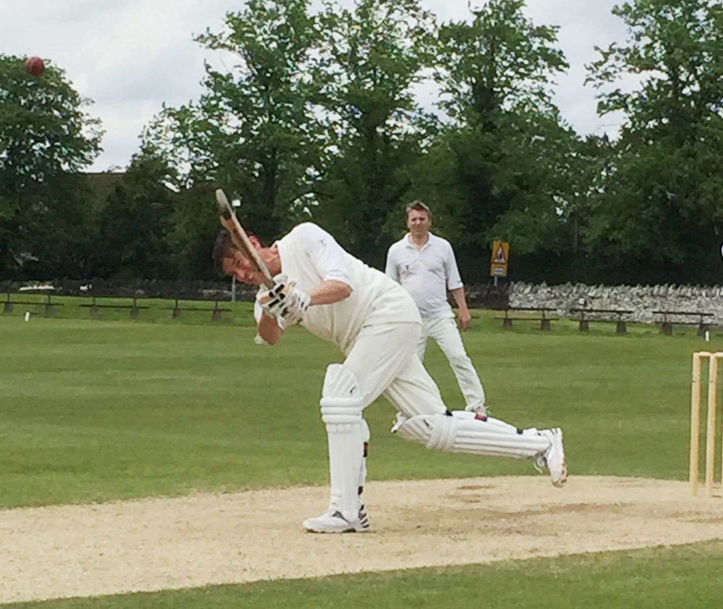 In the middle of the cricket match at the festival