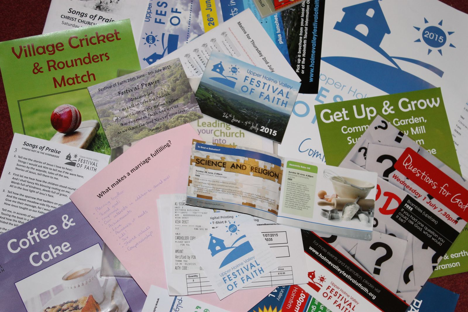 Leaflets collected at all the events throughout the festival