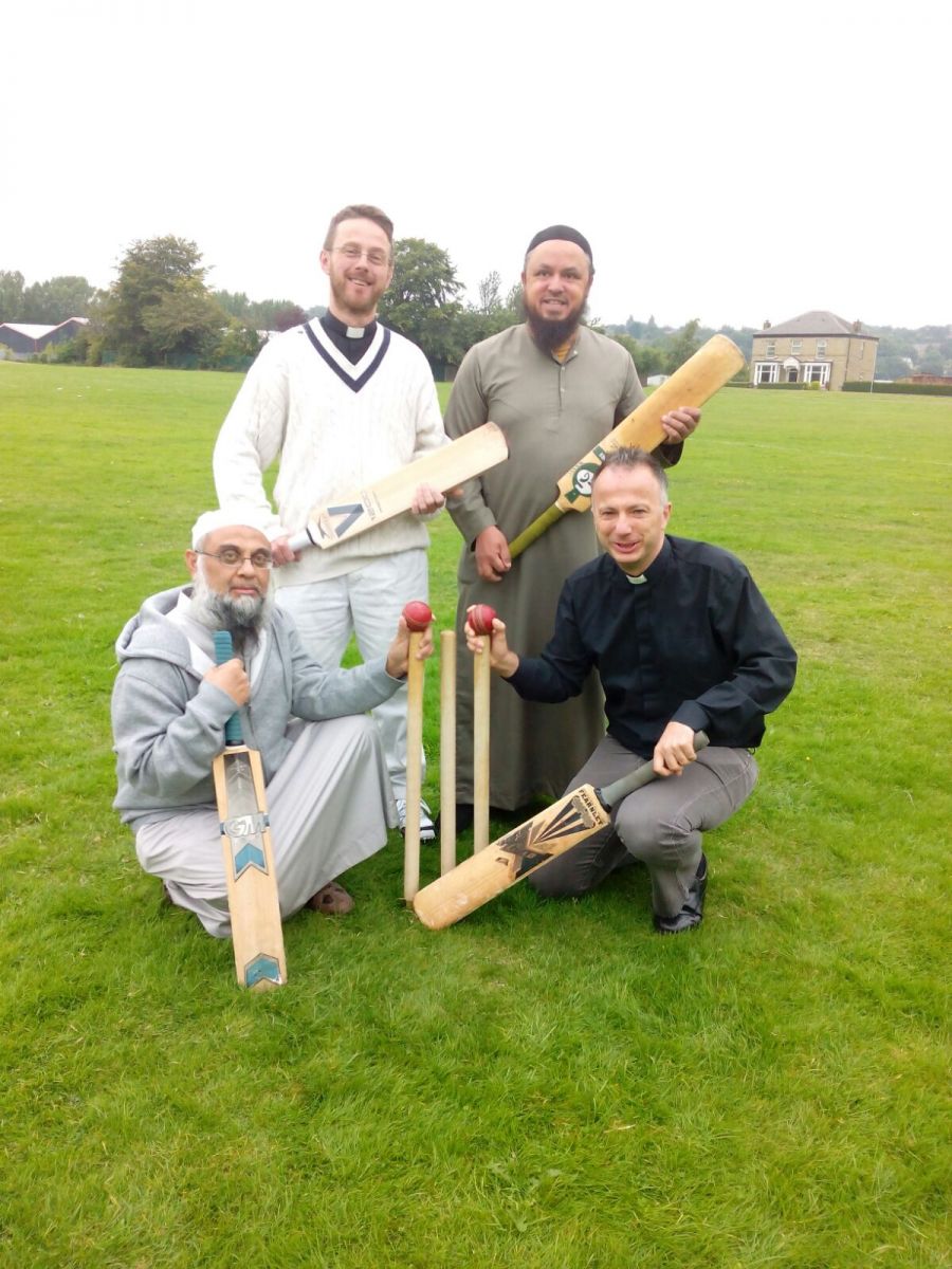 Four of the cricket players from the game