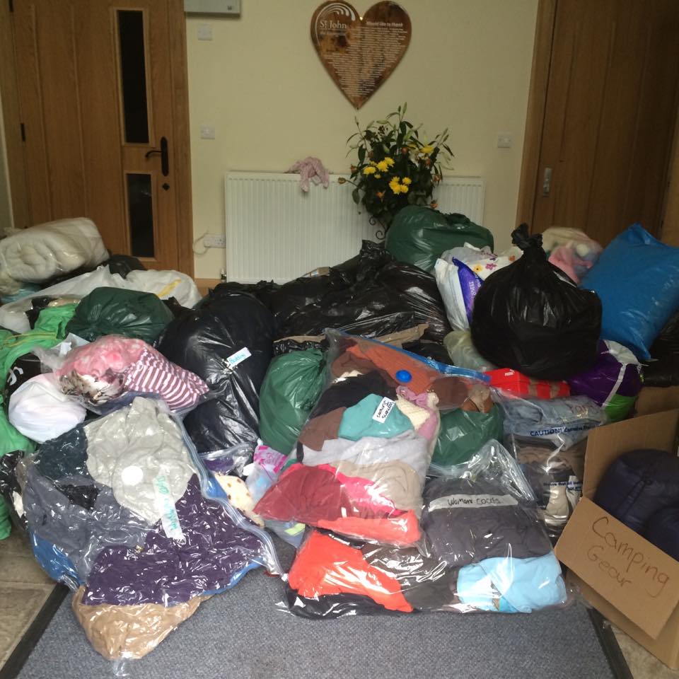 Bags of donated items collected at Saturday's drop-in session