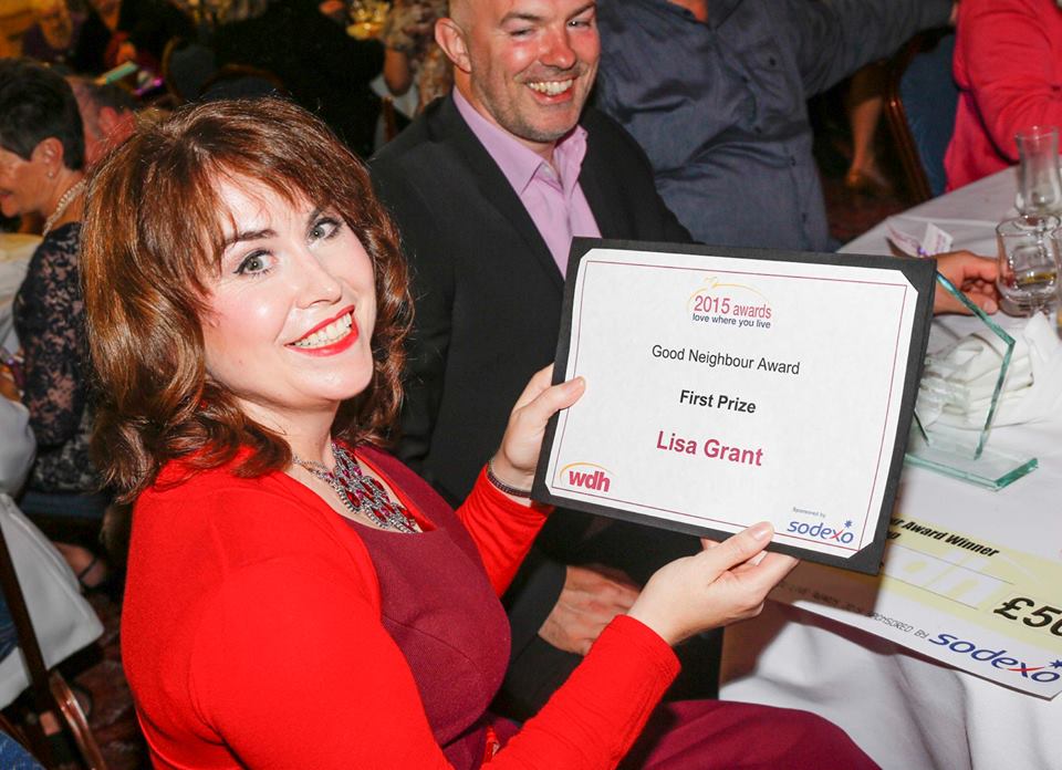 Lisa Grant with her First Prize certificate at the Awards ceremony