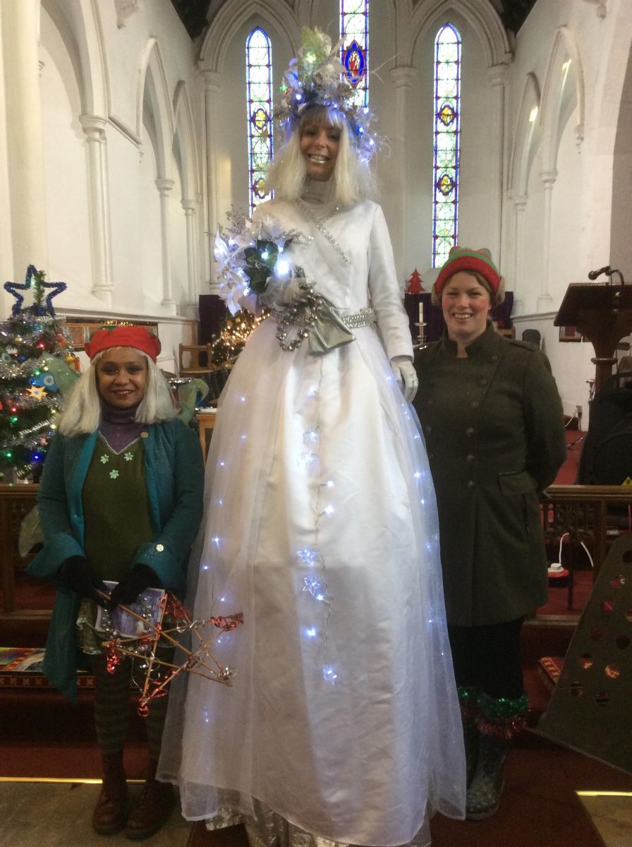 Christmas Angel with two elves at Christmas Gala