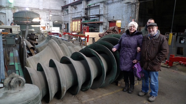 St Mary's bells with Ruth Edwards, Church Warden and Ian Ackroyd, Bell captain