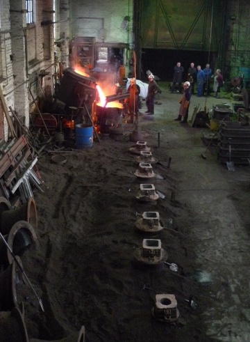 Molten metal in the furnace