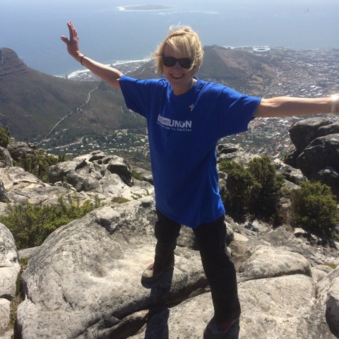 Jane at the top of Table Mountain