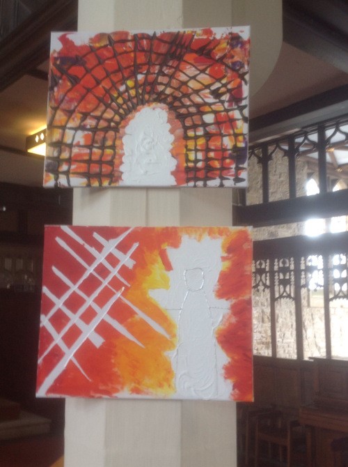 Easter artwork by pupils from Linthwaite Clough School