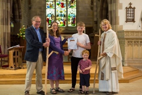 Receiving the Bronze Eco Diocese Award